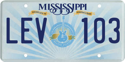 MS license plate LEV103