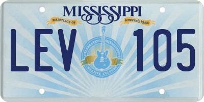 MS license plate LEV105
