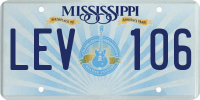 MS license plate LEV106