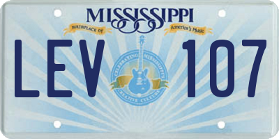 MS license plate LEV107