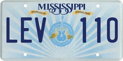 MS license plate LEV110