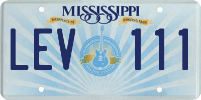 MS license plate LEV111