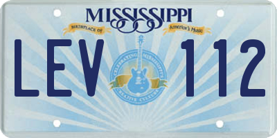 MS license plate LEV112
