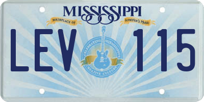 MS license plate LEV115