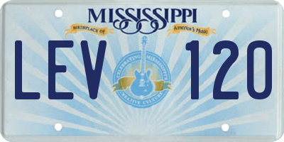 MS license plate LEV120
