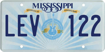 MS license plate LEV122