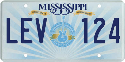 MS license plate LEV124