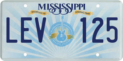 MS license plate LEV125