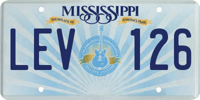 MS license plate LEV126