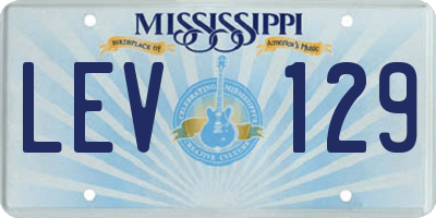 MS license plate LEV129
