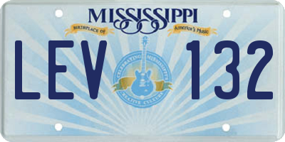 MS license plate LEV132