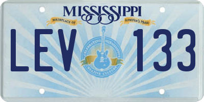MS license plate LEV133