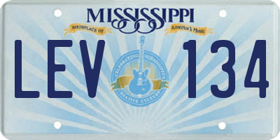 MS license plate LEV134