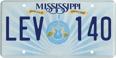MS license plate LEV140