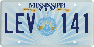 MS license plate LEV141