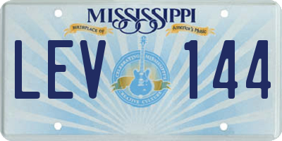 MS license plate LEV144