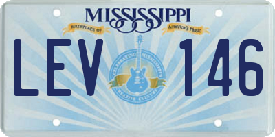 MS license plate LEV146