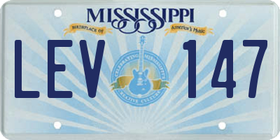 MS license plate LEV147
