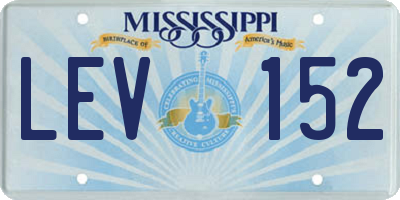 MS license plate LEV152