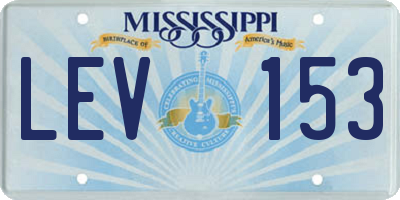 MS license plate LEV153