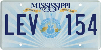 MS license plate LEV154