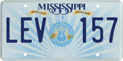 MS license plate LEV157