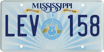 MS license plate LEV158
