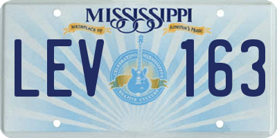 MS license plate LEV163