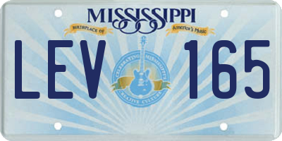 MS license plate LEV165