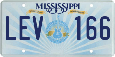 MS license plate LEV166
