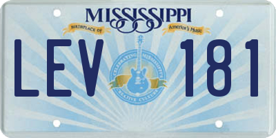 MS license plate LEV181
