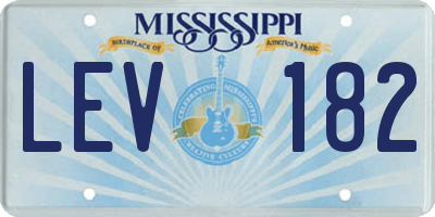 MS license plate LEV182