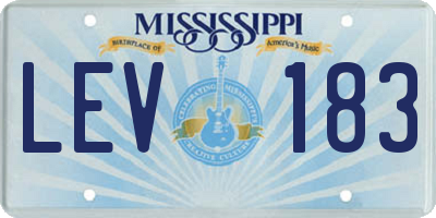 MS license plate LEV183