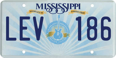 MS license plate LEV186