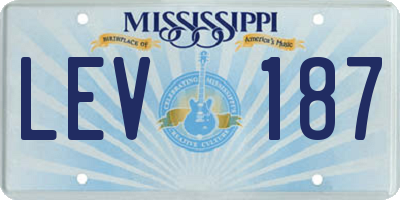 MS license plate LEV187