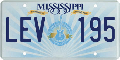 MS license plate LEV195