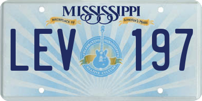 MS license plate LEV197