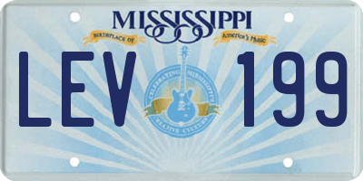 MS license plate LEV199