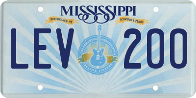 MS license plate LEV200