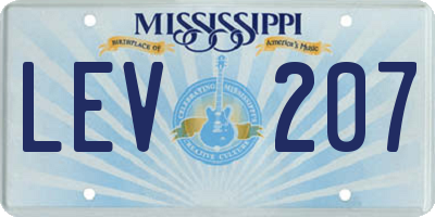 MS license plate LEV207