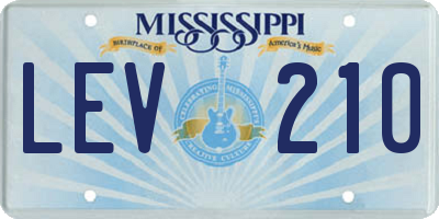 MS license plate LEV210