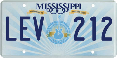 MS license plate LEV212