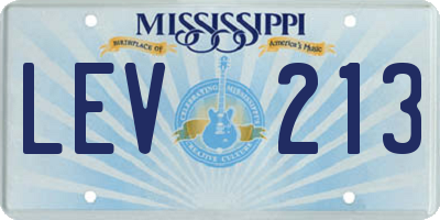 MS license plate LEV213
