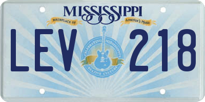 MS license plate LEV218
