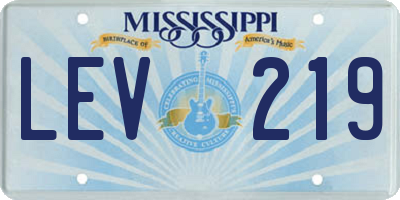 MS license plate LEV219