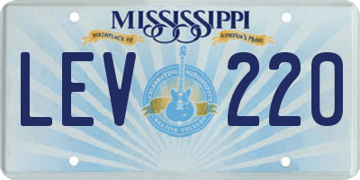 MS license plate LEV220
