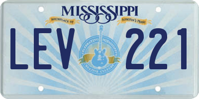 MS license plate LEV221