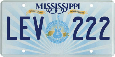 MS license plate LEV222