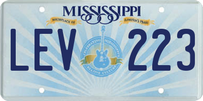 MS license plate LEV223