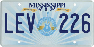 MS license plate LEV226